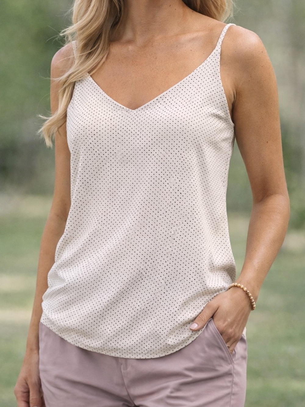 ⭐️ Banana Republic Cream Polka Dot Tank / Camisole